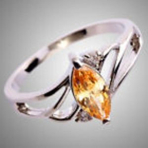 Jewelry - Marquise Cut Morganite & White Topaz Gemstone Ring Jewelry - Marquise Cut Morganite & White Topaz Gemstone Ring